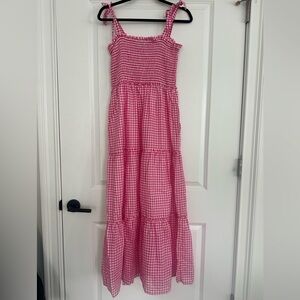 Draper James Pink Gingham Maxi Dress